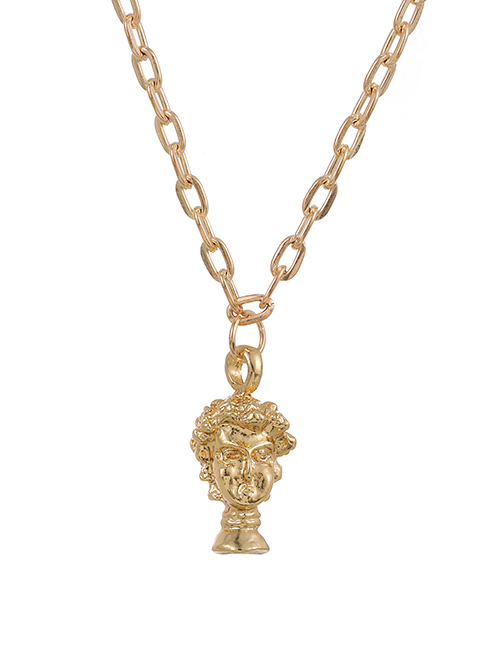 Fashion Gold Color Alloy Chain Geometric Shape Pendant Necklace