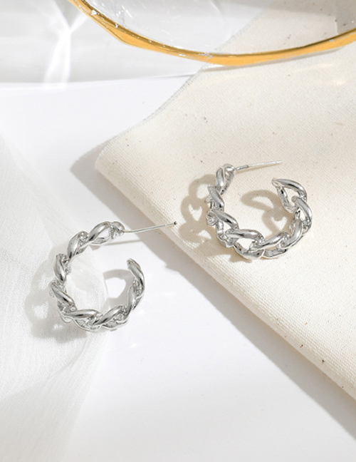 Fashion Silver Color Geometric Metal Hollow Earrings