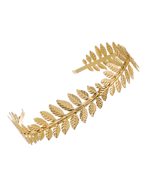 Fashion Gold Color Alloy Branch Big Leaf Headband