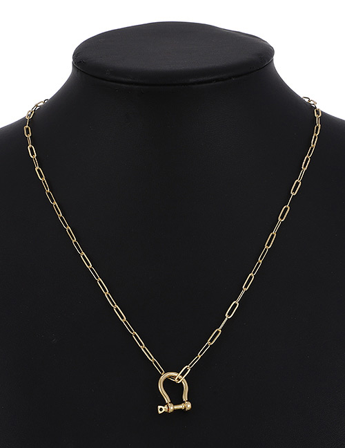 Fashion Gold Color Copper Inlaid Zircon Geometric Thick Chain Necklace