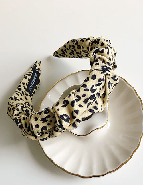 Fashion Leopard Rice Leopard-print Pleated Flannel Broadside Polka Dot Headband