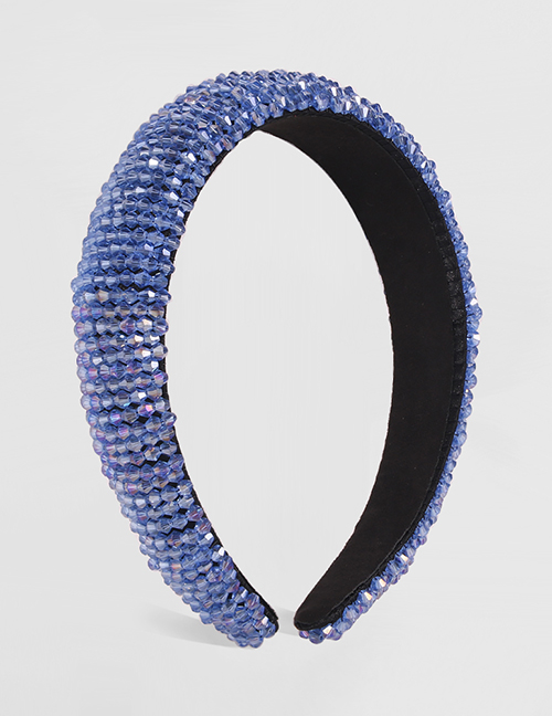 Fashion Lake Blue Resin Beaded Crystal Headband