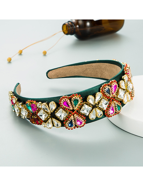 Fashion Color Diamond-studded Geometric Alloy Wide-brimmed Headband