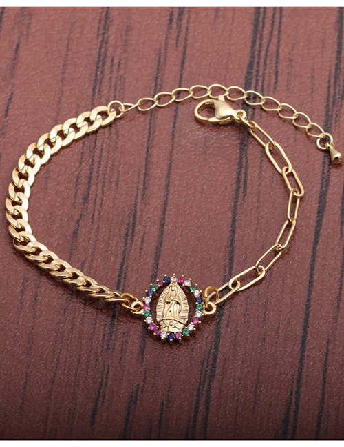 Fashion Maria Gold-plated Bronze Maria Geometric Diamond Bracelet