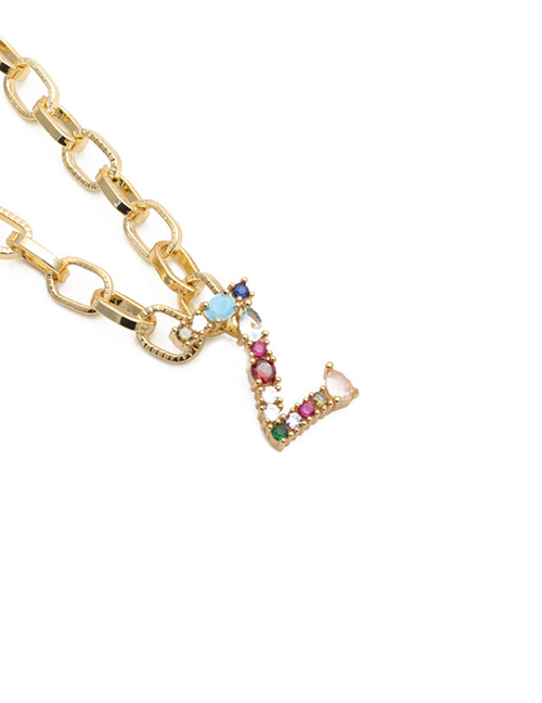 Fashion Z Gold Micro-inlaid Zircon Letter Pendant Hollow Necklace