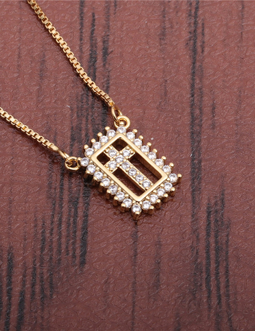 Fashion Cross Micro-set Zircon Cross Cutout Necklace