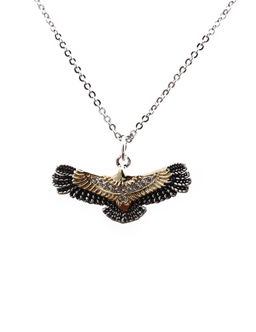 Fashion White Gold O-chain Eagle Micro-set Zircon Eagle Pendant Necklace