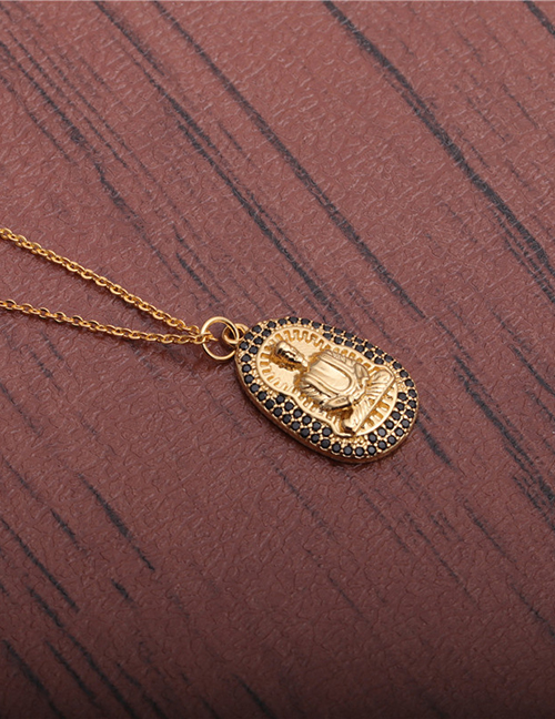 Fashion O Child Chain Buddha Micro-inlaid Zircon Buddha Geometric Necklace