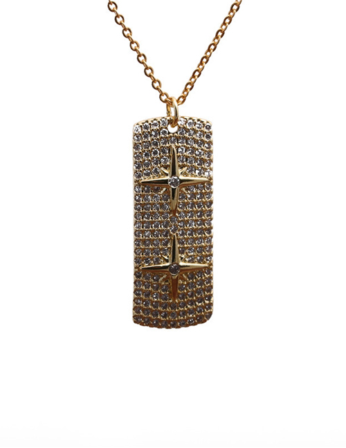 Fashion O Sub Chain Hexagram Cross Micro-inlaid Zircon Six-pointed Star Long Necklace
