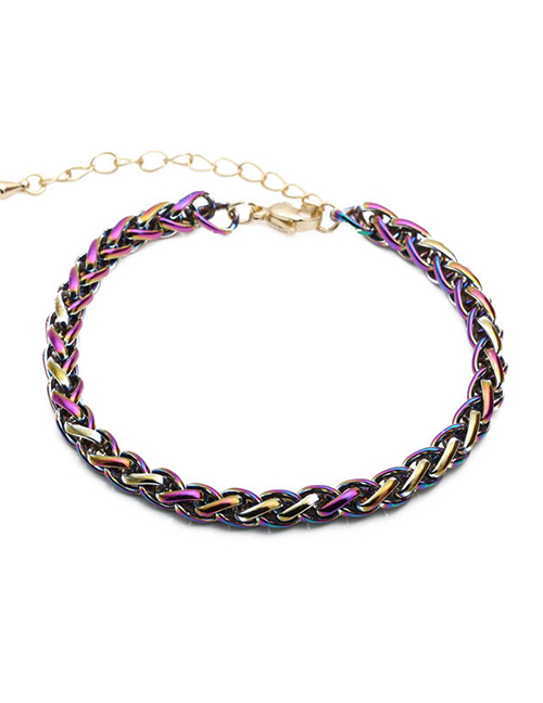 Fashion Bracelet Thick Chain Braided Copper Gold-plated Necklace Bracelet