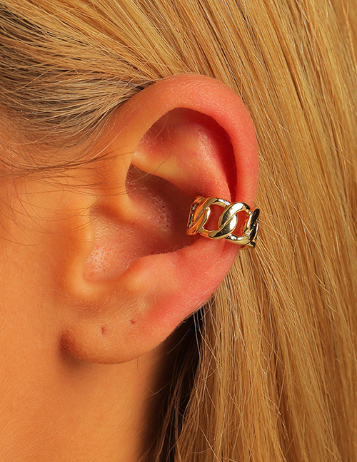 Fashion Chain Brass Adjustable Hollow Geometric Chain Ear Clip