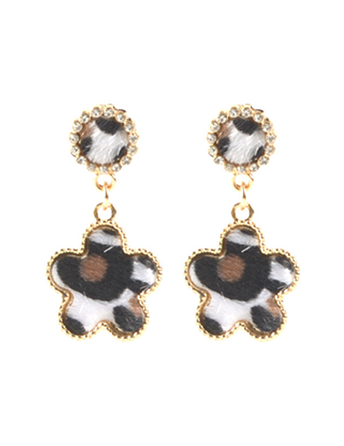 Fashion Flower Earrings Leopard Print Tassel Geometric Alloy Earrings Necklace Bracelet