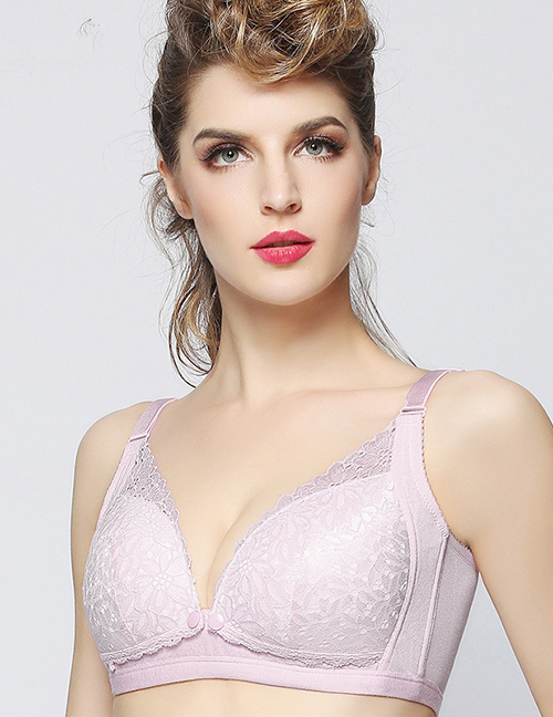 Fashion Yafen Breathable Lace Front Buckle Nursing Bra