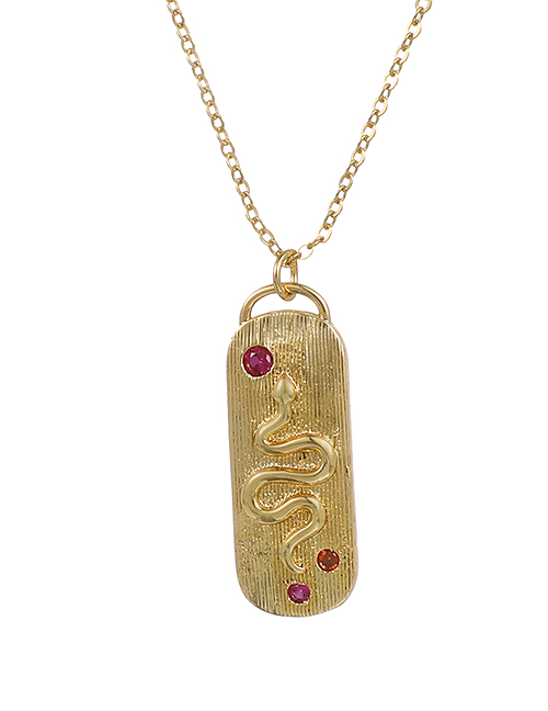 Fashion Golden Copper Inlaid Zircon Chain Serpentine Necklace