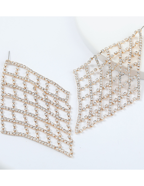 Fashion Golden Claw Chain Diamond Mesh Alloy Diamond Earrings