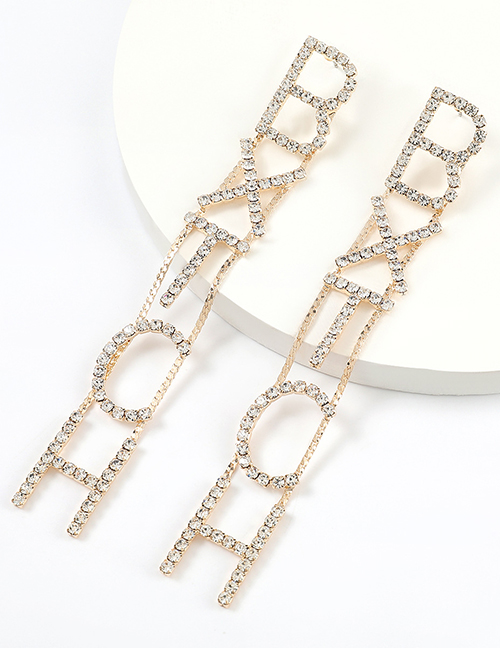 Fashion Golden Claw Chain Letter Alloy Hollow Earrings