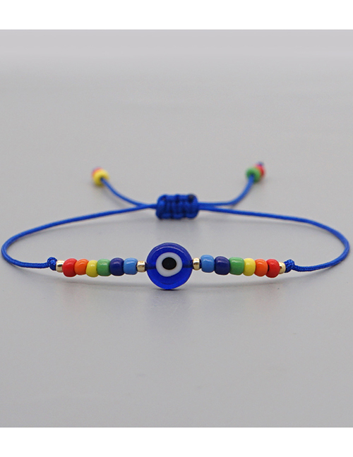 Fashion Royal Blue Handmade Beaded Bracelet With Colored Glass Beads
