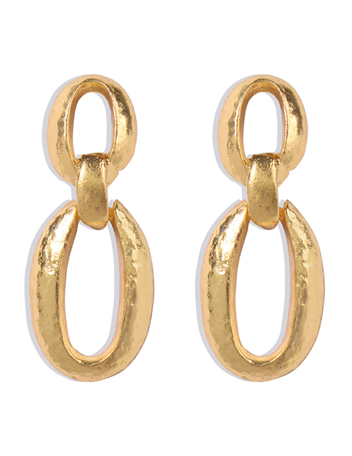 Fashion Golden Alloy Ring Ear Studs