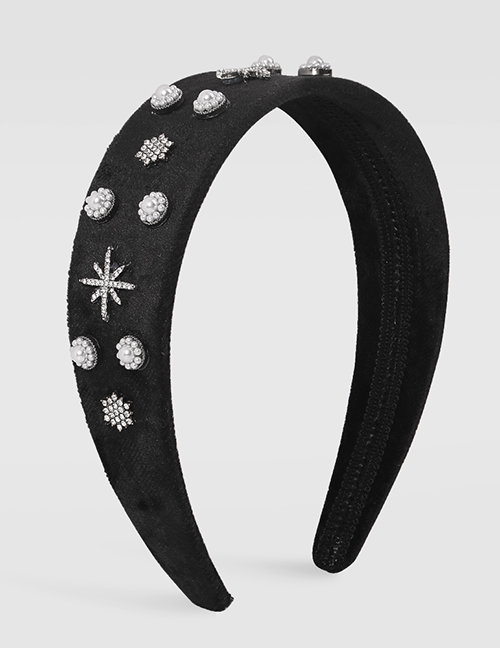 Fashion Black Fabric Rhinestone Headband