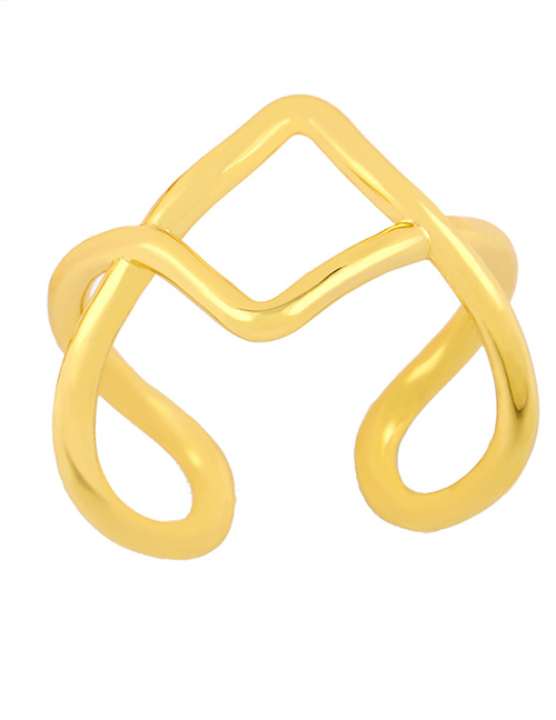 Fashion Geometry Smiley Open Geometric Glossy Ring