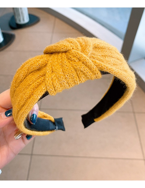 Fashion Yellow Knitted Wide-brimmed Headband