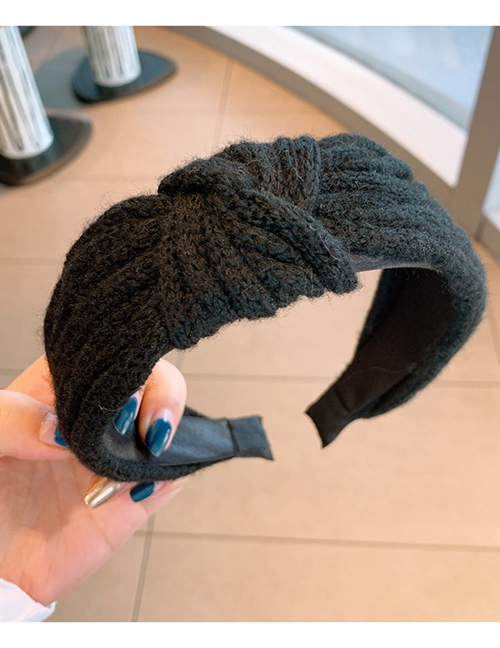 Fashion Black Knitted Wide-brimmed Headband