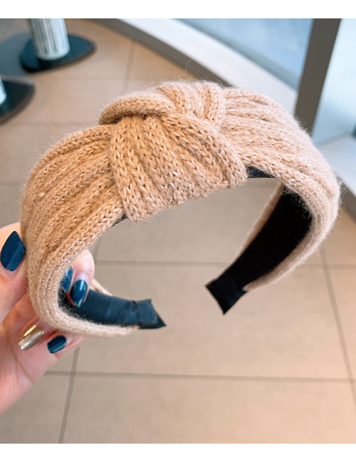 Fashion Khaki Knitted Wide-brimmed Headband