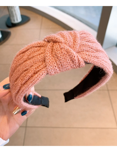 Fashion Pink Knitted Wide-brimmed Headband