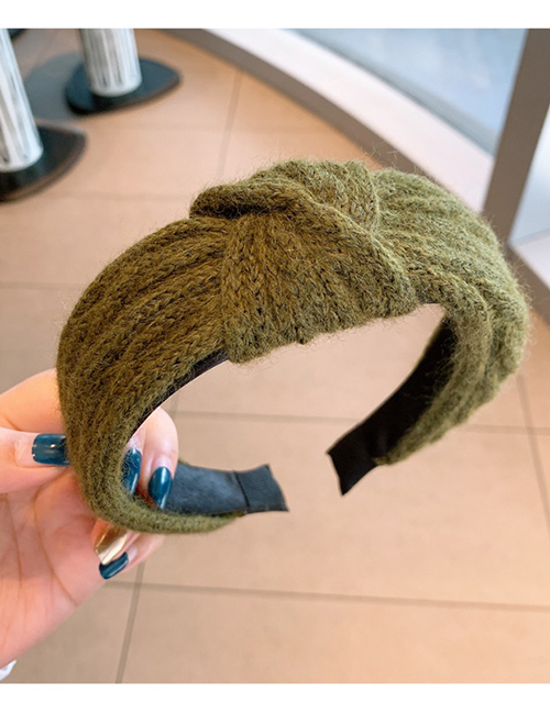 Fashion Army Green Knitted Wide-brimmed Headband