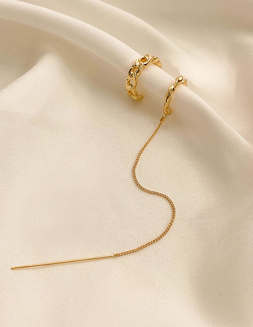 Fashion Golden Asymmetrical Tassel Chain Alloy Geometric Ear Clip