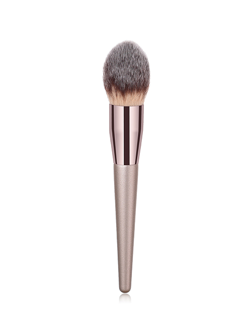 Fashion Coffee Tube Single Flame Makeup Brush With Wooden Handle And Nylon Hair