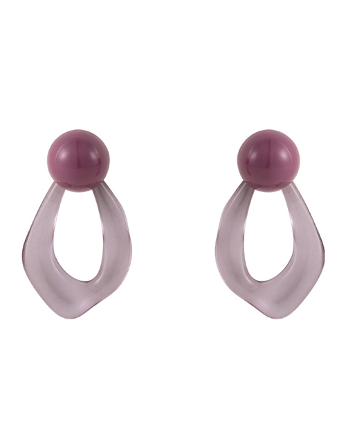 Fashion Purple Acrylic Drop Earrings