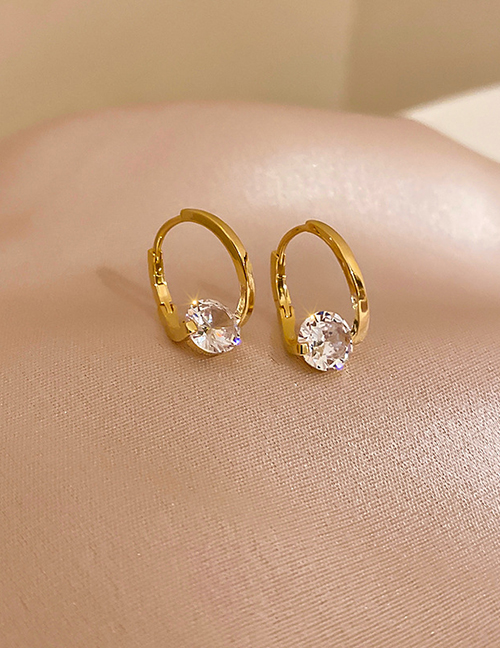 Fashion Gold Real Gold Electroplated Diamond Ring Earrings