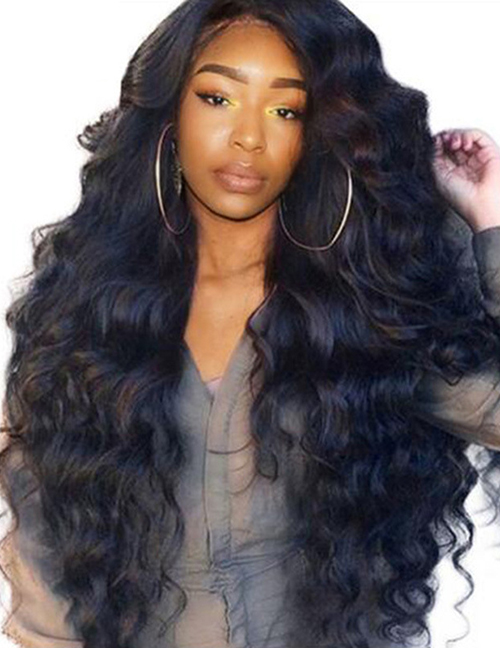 Fashion 14 Inches Front Lace Mid-point Fluffy Long Curly Hair
