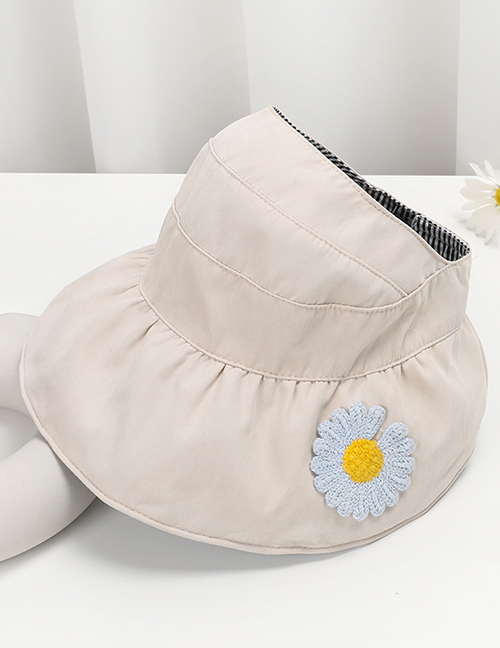 Fashion White Children's Daisy Empty Top Sunscreen Fisherman Hat