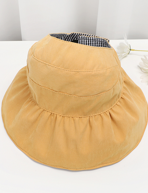 Fashion Yellow Children's Daisy Empty Top Sunscreen Fisherman Hat