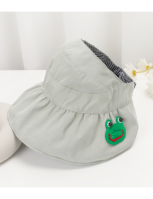 Fashion Light Grey Children's Daisy Empty Top Sunscreen Fisherman Hat