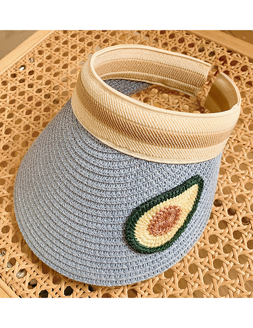 Fashion Blue Avocado Children's Letter Knitted Sunscreen Empty Top Hat