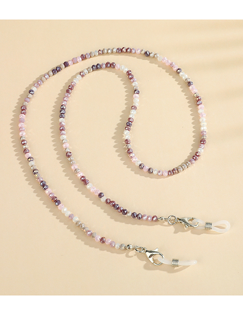 Fashion Purple Colored Glass Beads Glass Beads Beaded Halterneck Glasses Chain