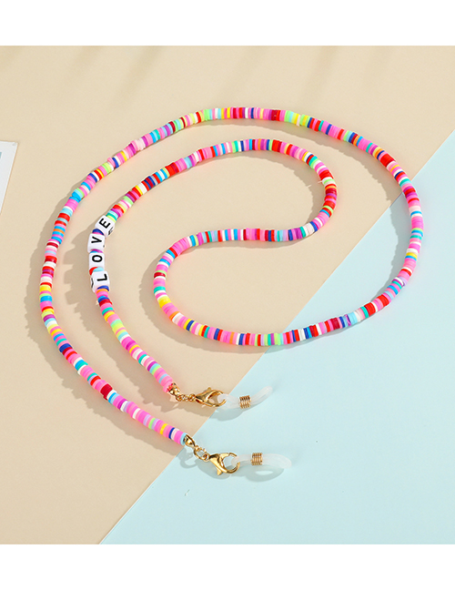 Fashion Pink Suebito Letter Halterneck Glasses Chain