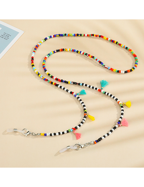 Fashion Color Tassels Color Tassel Rice Beads Beaded Halterneck Glasses Chain
