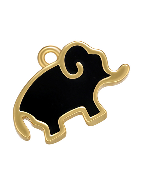 Fashion Black Copper Drip Oil Elephant Diy Necklace Accessories