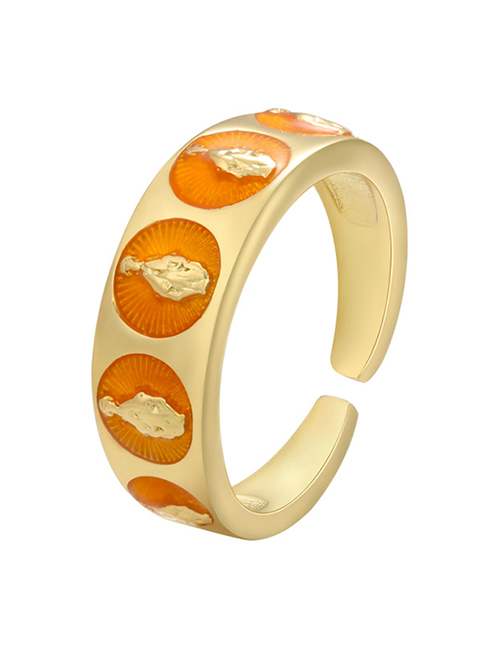 Fashion Orange Dripping Virgin Mary Ring