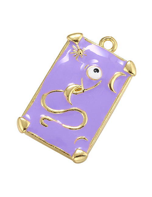 Fashion Golden Purple Drop Oil Copper Drip Oil Rectangular Eyes Diy Accessories