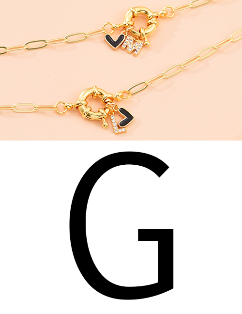Fashion G 26 Letters Multi-layer Necklace With Copper Inlaid Zircon