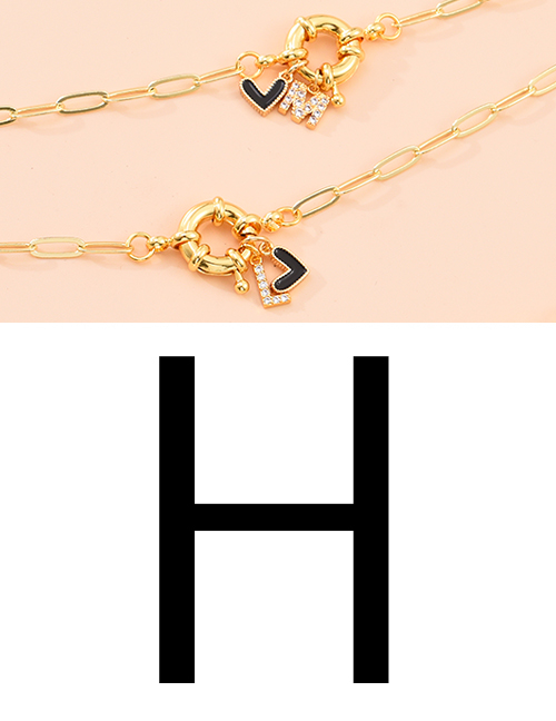 Fashion H 26 Letters Multi-layer Necklace With Copper Inlaid Zircon
