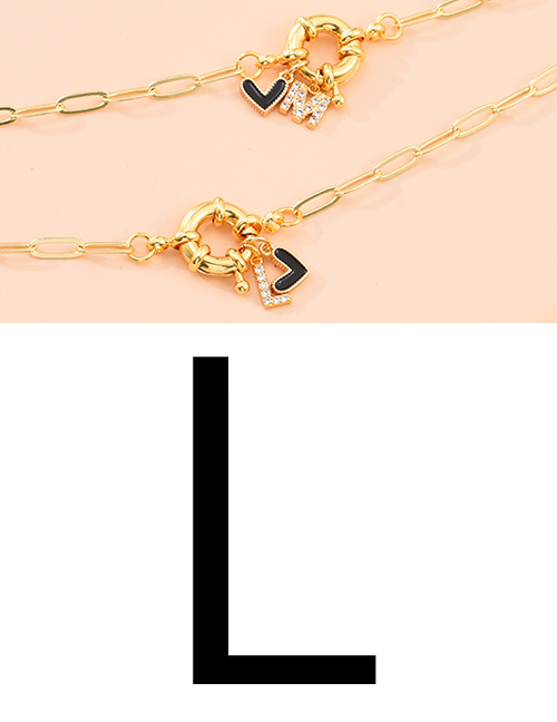 Fashion L 26 Letters Multi-layer Necklace With Copper Inlaid Zircon