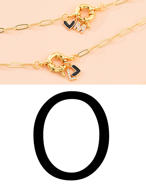 Fashion O 26 Letters Multi-layer Necklace With Copper Inlaid Zircon