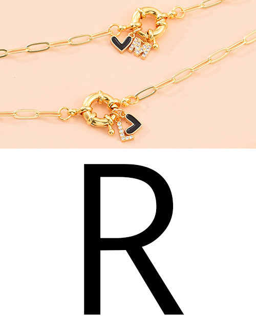 Fashion R 26 Letters Multi-layer Necklace With Copper Inlaid Zircon