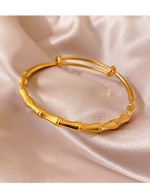 Fashion Gold Brass Bamboo Push-pull Bracelet